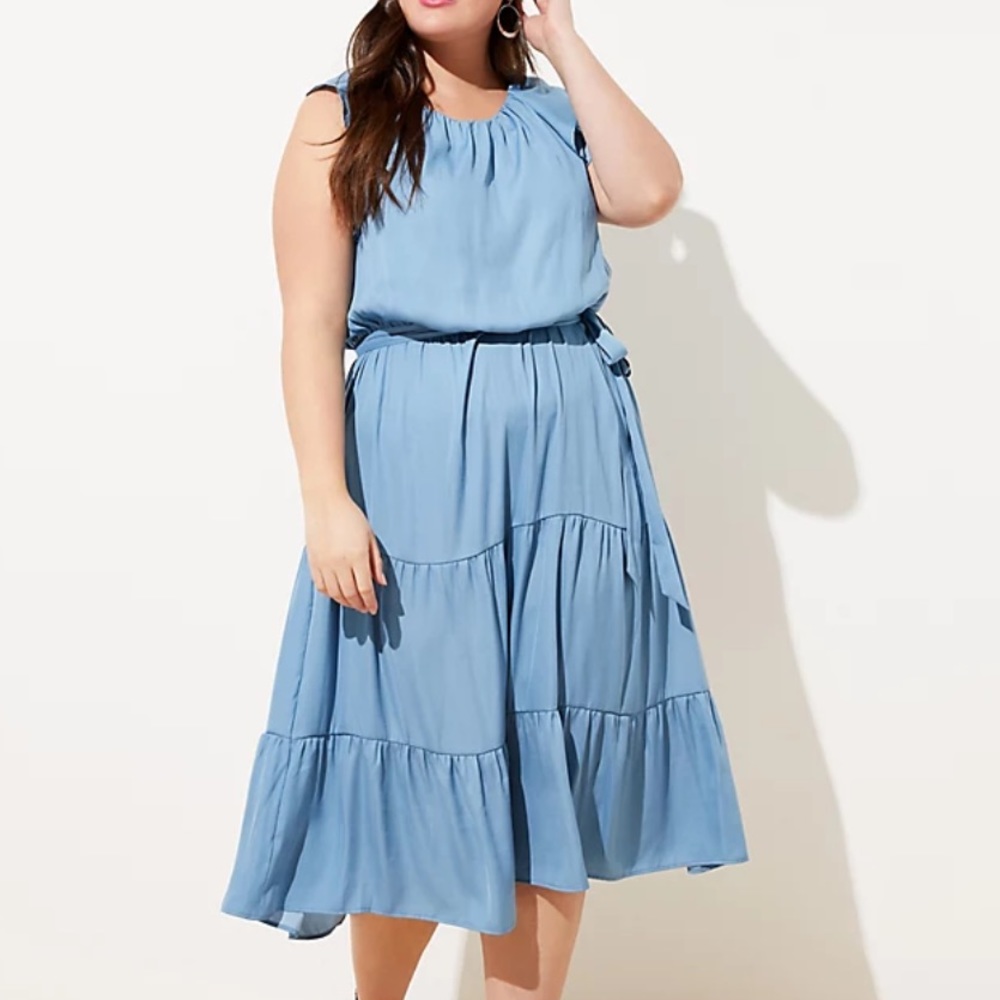 LOFT Plus Ruffle Tiered Skirt Dress - Picture 7 of 7